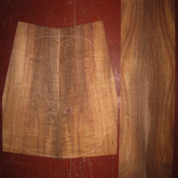 Koa OM/CL AA+ $150
(2) back plates 9-1/2" x 21-1/4" (tapers to 7" wide)
(2) side plates 4-3/8" x 32"
Air dried since 2006, 15-1/4" OM pattern shown, rich color, quilt/pommele figure, tiny knot in back (minor filling req'd).
set #137-1042 Koa OM/CL AA+ $150
(2) back plates 9-1/2" x 21-1/4" (tapers to 7" wide)
(2) side plates 4-3/8" x 32"
Air dried since 2006, 15-1/4" OM pattern shown, rich color, quilt/pommele figure, tiny knot in back (minor filling req'd).
set #137-1042