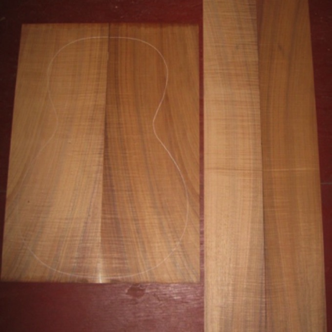 Koa Parlor/0 3A-4A $225
(2) back plates 7" x 20"
(2) side plates 4-1/4" x 34-1/2"
Air dried since 2015, 12-1/2" parlor pattern shown; strong fiddleback curl, vertical grain.
set #170-1176 Koa Parlor/0 3A-4A $225
(2) back plates 7" x 20"
(2) side plates 4-1/4" x 34-1/2"
Air dried since 2015, 12-1/2" parlor pattern shown; strong fiddleback curl, vertical grain.
set #170-1176