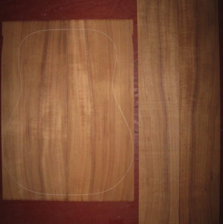 Koa OM/Dreadnought AA+ $180
(2) back plates 8-1/8" x 22"
(2) side plates 5" x 32-1/4"
Air dried since 1996, 16" dred pattern shown, straight grain, stripes, beautiful medium grade koa.
set #191-1314 Koa OM/Dreadnought AA+ $180
(2) back plates 8-1/8" x 22"
(2) side plates 5" x 32-1/4"
Air dried since 1996, 16" dred pattern shown, straight grain, stripes, beautiful medium grade koa.
set #191-1314