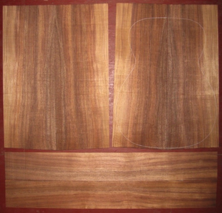 6-pc Koa OM/CL AA $210
(4) top-back plates 8" x 21-3/4" (taper to 7-5/8" width)
(2) side plates 4-3/8" x 32-1/2"
Air dried since 2006, 15-1/4" OM pattern shown, straight & vertical grain, rich colors.
set #138-1323 6-pc Koa OM/CL AA $210
(4) top-back plates 8" x 21-3/4" (taper to 7-5/8" width)
(2) side plates 4-3/8" x 32-1/2"
Air dried since 2006, 15-1/4" OM pattern shown, straight & vertical grain, rich colors.
set #138-1323
