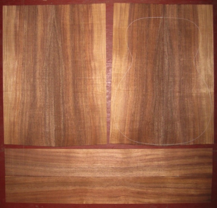6-pc Koa OM/CL AA $210
(4) top-back plates 8" x 21-3/4" (taper to 7-5/8" width)
(2) side plates 4-3/8" x 32-1/2"
Air dried since 2006, 15-1/4" OM pattern shown, straight & vertical grain, rich colors.
set #138-1323 6-pc Koa OM/CL AA $210
(4) top-back plates 8" x 21-3/4" (taper to 7-5/8" width)
(2) side plates 4-3/8" x 32-1/2"
Air dried since 2006, 15-1/4" OM pattern shown, straight & vertical grain, rich colors.
set #138-1323