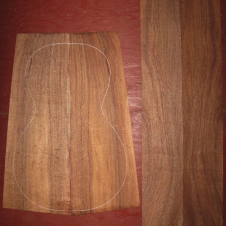 Koa Parlor/0 AA+ grade $110
(2) back plates 7-5/8" x 20" (taper to 5-5/8" width)
(2) side plates 4-1/2" x 29"
Air dried since 2006, 12-1/2" parlor pattern shown, rich orange-brown color with beautiful pomelle figure.
set #138-1339 Koa Parlor/0 AA+ grade $110
(2) back plates 7-5/8" x 20" (taper to 5-5/8" width)
(2) side plates 4-1/2" x 29"
Air dried since 2006, 12-1/2" parlor pattern shown, rich orange-brown color with beautiful pomelle figure.
set #138-1339