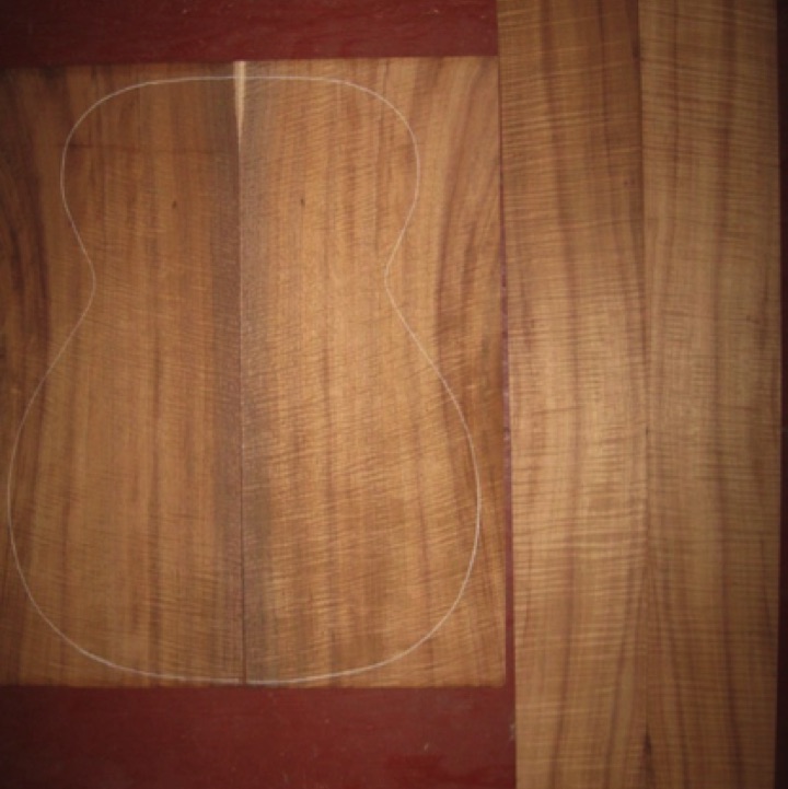 Koa OM/CL 4A-5A $525
(2) back plates 8-1/8" x 20-3/8" (sanded .110")
(2) side plates 4-5/8" x 33-1/2" (sanded .090")
Air dried since 2005, 15-1/4" concert pattern shown; premium color and fiddleback curl, straight and vertical grain.
set #118-1340 Koa OM/CL 4A-5A $525
(2) back plates 8-1/8" x 20-3/8" (sanded .110")
(2) side plates 4-5/8" x 33-1/2" (sanded .090")
Air dried since 2005, 15-1/4" concert pattern shown; premium color and fiddleback curl, straight and vertical grain.
set #118-1340