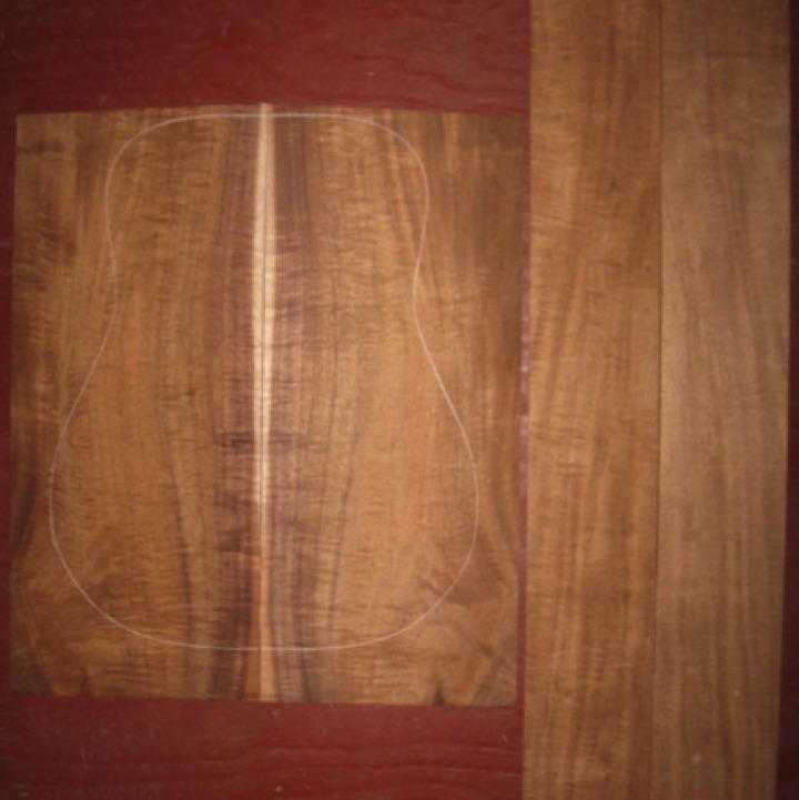 Koa OM/Dreadnought 4A $425
(2) back plates 9-1/2" x 22-1/2"
(2) side plates 4-3/4" x 34-1/2"
Air dried since 2005, 16" dreadnought pattern shown, premium crinkle curl, medium orange-brown.
set #120-1368 Koa OM/Dreadnought 4A $425
(2) back plates 9-1/2" x 22-1/2"
(2) side plates 4-3/4" x 34-1/2"
Air dried since 2005, 16" dreadnought pattern shown, premium crinkle curl, medium orange-brown.
set #120-1368