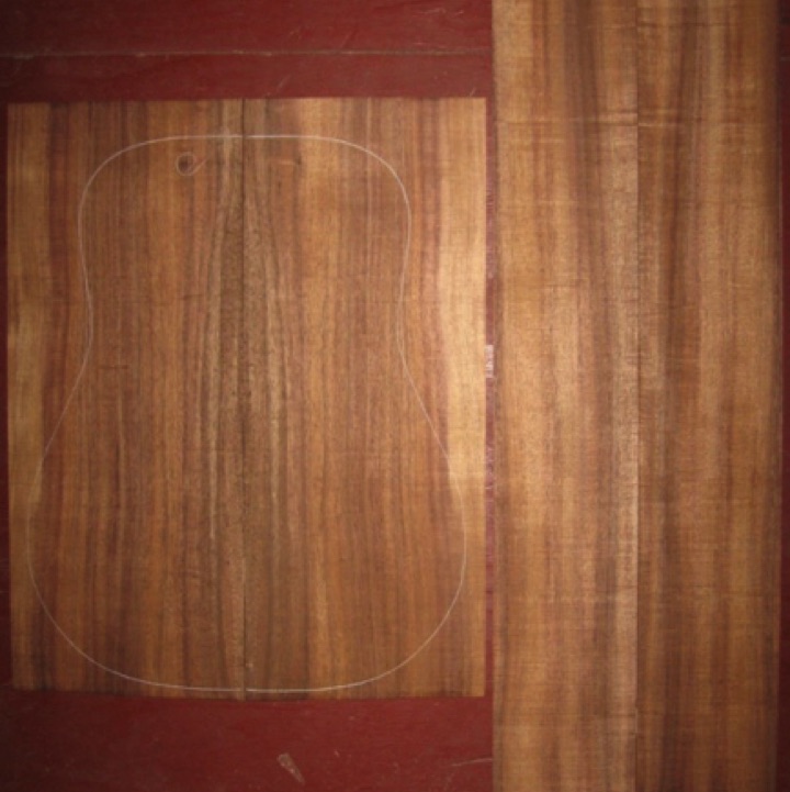 Koa OM/Dreadnought AAA $235
(2) back plates 8-7/8" x 21-3/4"
(2) side plates 5-1/4" x 32-1/2"
Air dried since 2006, 16" dred pattern shown, medium curl, rich color, straight and vertical grain.
set #138-1414 Koa OM/Dreadnought AAA $235
(2) back plates 8-7/8" x 21-3/4"
(2) side plates 5-1/4" x 32-1/2"
Air dried since 2006, 16" dred pattern shown, medium curl, rich color, straight and vertical grain.
set #138-1414