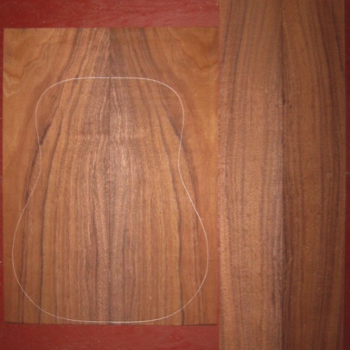 Koa OM/Dreadnought AA+ $170
(2) back plates 8-3/4" x 24-1/2"
(2) side plates 5-1/4" x 35-1/4"
Air dried since 2010, 16" dred pattern shown, straight grain, dense, with rich dark color and striping.
set #196-1421 Koa OM/Dreadnought AA+ $170
(2) back plates 8-3/4" x 24-1/2"
(2) side plates 5-1/4" x 35-1/4"
Air dried since 2010, 16" dred pattern shown, straight grain, dense, with rich dark color and striping.
set #196-1421