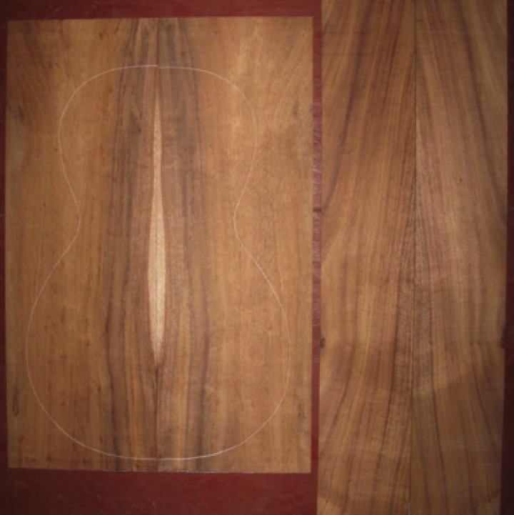Koa Parlor/0 AA $100
(2) back plates 7-1/8" x 21-1/4"
(2) side plates 4-1/4" x 31"
Air dried since 2006, 12-1/4" parlor pattern shown, rich colors.
set #136-1475 Koa Parlor/0 AA $100
(2) back plates 7-1/8" x 21-1/4"
(2) side plates 4-1/4" x 31"
Air dried since 2006, 12-1/4" parlor pattern shown, rich colors.
set #136-1475