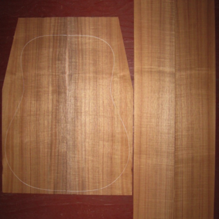 Koa OM/Dreadnought AAA $265
(2) back plates 8-1/2" x 23" (taper to 6-1/2" width)
(2) side plates 5-1/4" x 36-1/2"
16" dred pattern shown, bright orange-brown, straight & vertical grain, tight curl. Gorgeous koa.
(2) consecutive sets available - set #178-1526 Koa OM/Dreadnought AAA $265
(2) back plates 8-1/2" x 23" (taper to 6-1/2" width)
(2) side plates 5-1/4" x 36-1/2"
16" dred pattern shown, bright orange-brown, straight & vertical grain, tight curl. Gorgeous koa.
(2) consecutive sets available - set #178-1526