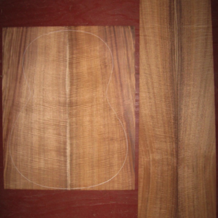 Koa Parlor/CL 4A $525
(2) back plates 8-1/4" x 20-1/4"
(2) side plates 5" x 35-1/2" (taper to 4-1/4' width)
Air dried since 2005, 14-3/4" best for classical (shown) 00 or smaller guitars. Premium color and fiddleback curl.
set #118-1528 Koa Parlor/CL 4A $525
(2) back plates 8-1/4" x 20-1/4"
(2) side plates 5" x 35-1/2" (taper to 4-1/4' width)
Air dried since 2005, 14-3/4" best for classical (shown) 00 or smaller guitars. Premium color and fiddleback curl.
set #118-1528