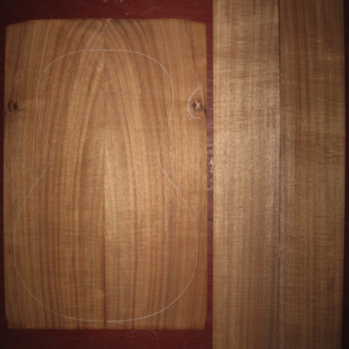 Koa Parlor/0 AA $100
(2) back plates 6-7/8" x 21-1/8"
(2) side plates 4-1/2" x 28-1/8"
Air dried since 2016, 12-1/4" parlor pattern shown, bright colors and stripes, medium curl, vertical grain.
(2) consecutive sets available - set #178-1638 Koa Parlor/0 AA $100
(2) back plates 6-7/8" x 21-1/8"
(2) side plates 4-1/2" x 28-1/8"
Air dried since 2016, 12-1/4" parlor pattern shown, bright colors and stripes, medium curl, vertical grain.
(2) consecutive sets available - set #178-1638