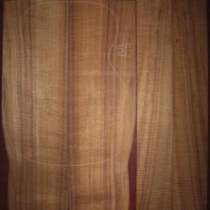 Koa OM/CL 4A $500
(2) back plates 8" x 26-1/2" (taper as seen)
(2) side plates 4-5/16" x 34"
Air dried since 2005, shown w/ 15-1/4" OM pattern. Premium color and fiddleback curl.
set #118-1665 Koa OM/CL 4A $500
(2) back plates 8" x 26-1/2" (taper as seen)
(2) side plates 4-5/16" x 34"
Air dried since 2005, shown w/ 15-1/4" OM pattern. Premium color and fiddleback curl.
set #118-1665