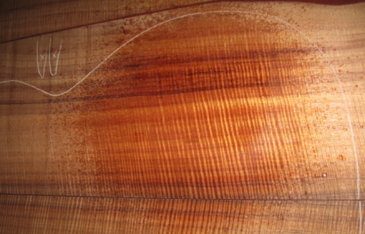closeup, wetted
set $118-1665
Light shake marks in areas marked "x", safely outside of waist as seen in the photo. closeup, wetted
set $118-1665
Light shake marks in areas marked "x", safely outside of waist as seen in the photo.