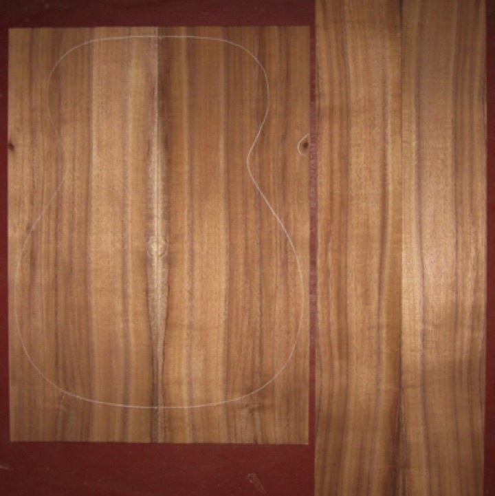 Koa OM/CL A+ $80
(2) back plates 8" x 22"
(2) side plates 4-1/2" x 31"
Air dried since 2017, 15-1/4" OM pattern shown, bright color, straight and vertical grain.
(2) consecutive sets available - set #205-1777 Koa OM/CL A+ $80
(2) back plates 8" x 22"
(2) side plates 4-1/2" x 31"
Air dried since 2017, 15-1/4" OM pattern shown, bright color, straight and vertical grain.
(2) consecutive sets available - set #205-1777