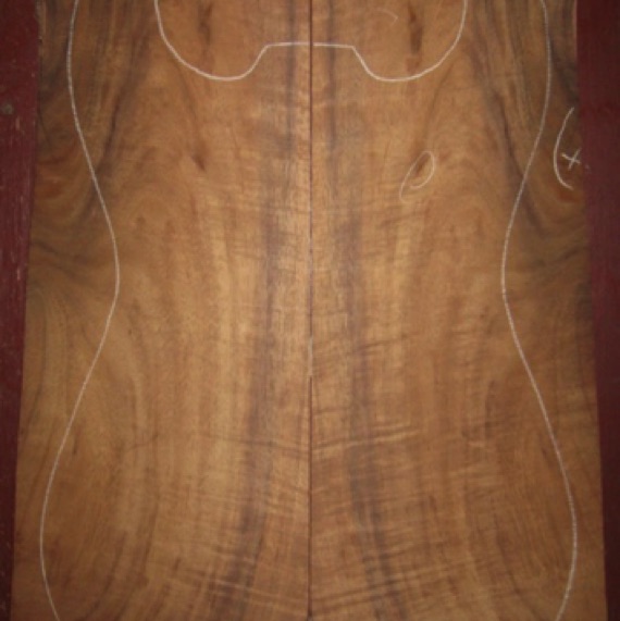 Koa Electric/Bass Top 3A $75
(2) top plates 7-1/2" x 20-1/4" (tapering to
6-3/8" width)
Air dried since 2015, 13" x 19" pattern shown, good fiddleback curl.
(2)) consecutive sets available - set #136-1139 Koa Electric/Bass Top 3A $75
(2) top plates 7-1/2" x 20-1/4" (tapering to
6-3/8" width)
Air dried since 2015, 13" x 19" pattern shown, good fiddleback curl.
(2)) consecutive sets available - set #136-1139