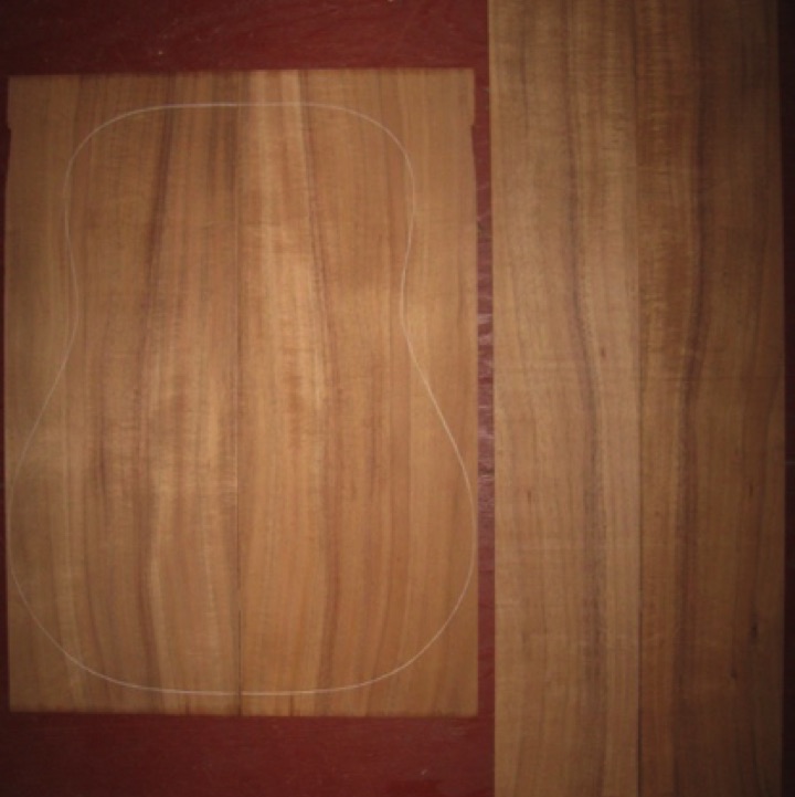 Koa OM/Dreadnought AA+ $190
(2) back plates 8-1/8" x 22"
(2) side plates 5" x 32-1/4"
Air dried since 1996, 16" dred pattern shown, straight grain, stripes, beautiful medium grade koa.
set #191-1314 Koa OM/Dreadnought AA+ $190
(2) back plates 8-1/8" x 22"
(2) side plates 5" x 32-1/4"
Air dried since 1996, 16" dred pattern shown, straight grain, stripes, beautiful medium grade koa.
set #191-1314