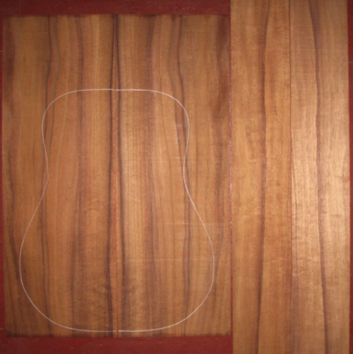 Koa OM/Dreadnought AA+ $190
(2) back plates 9-1/2" x 27"
(2) side plates 5" x 35-3/8"
Air dried since 1996, 16" dred pattern shown, quilt figure, rich color w/bold stripes, beautiful medium grade koa.
set #191-1459 Koa OM/Dreadnought AA+ $190
(2) back plates 9-1/2" x 27"
(2) side plates 5" x 35-3/8"
Air dried since 1996, 16" dred pattern shown, quilt figure, rich color w/bold stripes, beautiful medium grade koa.
set #191-1459