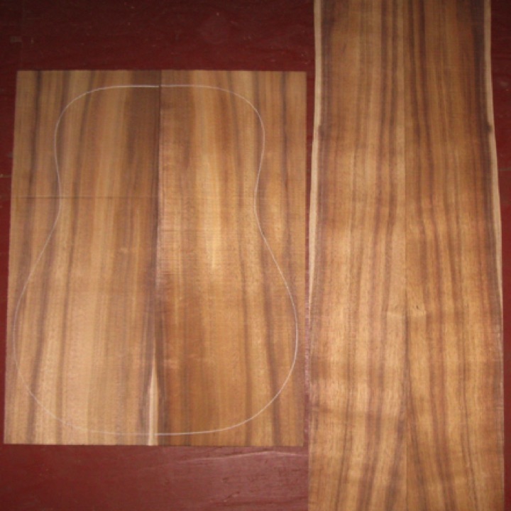 Koa OM/Dreadnought A+ $115
(2) back plates 8-1/2" x 21-3/4"
(2) side plates 5-1/2" x 33-1/4" (tapers to 5-1/4")
Air dried since 2013, 16" D pattern shown; rich color, bold stripes, and light flame.
(3) consecutive sets available - set #161-2057 Koa OM/Dreadnought A+ $115
(2) back plates 8-1/2" x 21-3/4"
(2) side plates 5-1/2" x 33-1/4" (tapers to 5-1/4")
Air dried since 2013, 16" D pattern shown; rich color, bold stripes, and light flame.
(3) consecutive sets available - set #161-2057