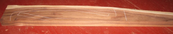 Koa Guitar/Uke Neck Blank AA $115
44-1/2" x 5-1/2", 1-1/2" (1.45") thick
Style C. Air dried since 2016, flatsawn, straight grain, shown with 2 overlapping 23" long patterns.
face #1   -   blank #175-1991