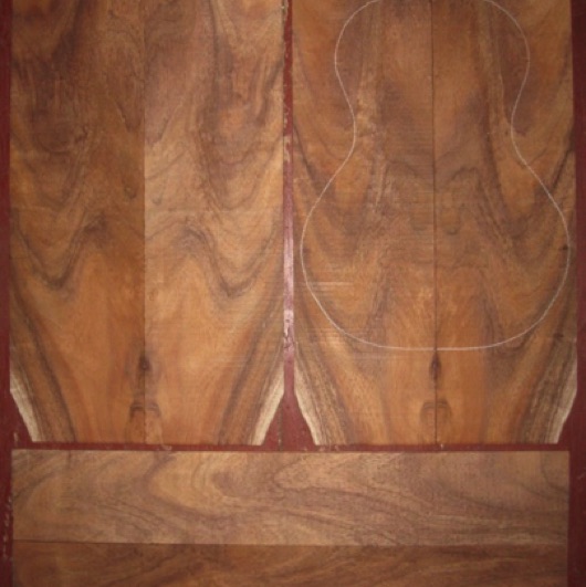 Koa Tenor 'Ukulele AA $60
(4) top-back plates 4-3/4" x 17"
(2) side plates 3-1/4" x 19-1/4"
Air dried since 2006, rich color and striping, flat-rift sawn.
set #138-1110 Koa Tenor 'Ukulele AA $60
(4) top-back plates 4-3/4" x 17"
(2) side plates 3-1/4" x 19-1/4"
Air dried since 2006, rich color and striping, flat-rift sawn.
set #138-1110