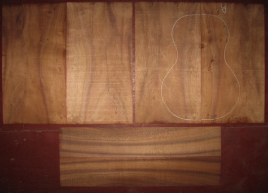 Koa Tenor 'Ukulele A+ $55
(4) top-back plates 7-1/2" x 14"
(2) side plates 3-1/2" x 18-3/4"
Air dried since 2013, end check ("X") outside pattern, some quilt, flat-rift sawn.
set #161-1389 Koa Tenor 'Ukulele A+ $55
(4) top-back plates 7-1/2" x 14"
(2) side plates 3-1/2" x 18-3/4"
Air dried since 2013, end check ("X") outside pattern, some quilt, flat-rift sawn.
set #161-1389