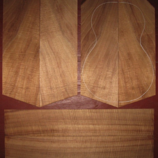 Koa Concert/Soprano Ukulele 4A $155
(4) top-back plates 4-1/8" x 12-5/8" at joint
(2) side plates 3" x 16-3/4"
Air dried since 2005, bright orange-brown
color; strong, tight fiddleback curl.
set #118-1580 Koa Concert/Soprano Ukulele 4A $155
(4) top-back plates 4-1/8" x 12-5/8" at joint
(2) side plates 3" x 16-3/4"
Air dried since 2005, bright orange-brown
color; strong, tight fiddleback curl.
set #118-1580