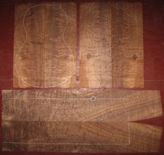 Koa Concert/Soprano Ukulele 5A $175
(4) top-back plates 4-1/8" x 11-3/8"
(2) side plates 4-1/8" x 21-3/8" (tapering)
Air dried since 2006, concet pattern shown, flatsawn to show amazing pomelle quilt figure.
set #137-1795 Koa Concert/Soprano Ukulele 5A $175
(4) top-back plates 4-1/8" x 11-3/8"
(2) side plates 4-1/8" x 21-3/8" (tapering)
Air dried since 2006, concet pattern shown, flatsawn to show amazing pomelle quilt figure.
set #137-1795
