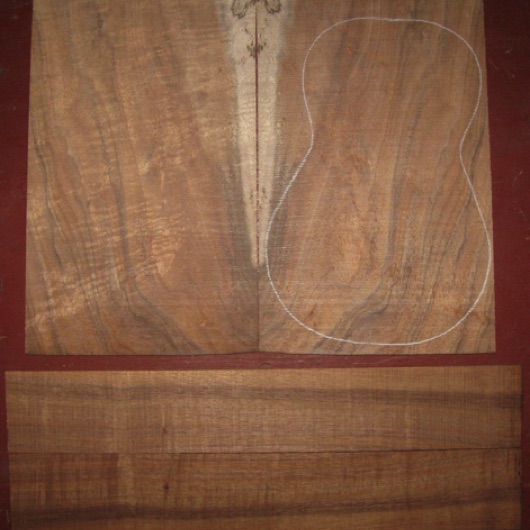 Koa Soprano Ukulele AA $60
(2) top-back plates 7" x 10-3/4"
(2) side plates 2-1/2" x 15-1/2"
Air dried since 2006, rich colors and curl; top/back off quarter to show flame-quilt.
set #136-1830 Koa Soprano Ukulele AA $60
(2) top-back plates 7" x 10-3/4"
(2) side plates 2-1/2" x 15-1/2"
Air dried since 2006, rich colors and curl; top/back off quarter to show flame-quilt.
set #136-1830
