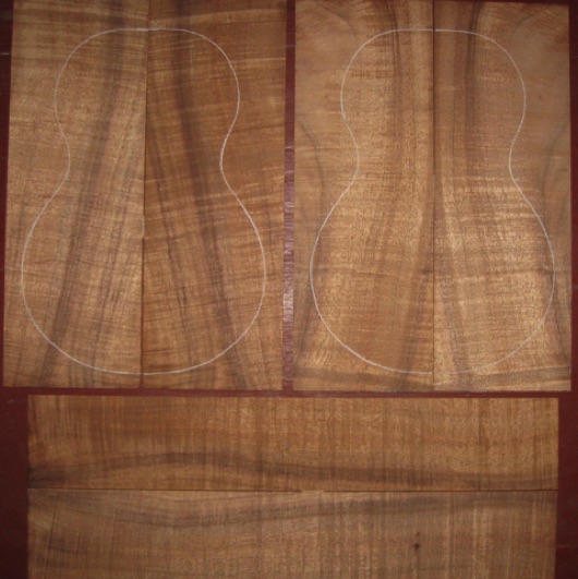 Koa Concert/Soprano Ukulele AAA $110
(4) top-back plates 4-1/2" x 12-3/4"
(2) side plates 3" x 17"
Air dried since 2006, concert pattern shown, beautiful color and curl; plates from same board.
set #137-1832 Koa Concert/Soprano Ukulele AAA $110
(4) top-back plates 4-1/2" x 12-3/4"
(2) side plates 3" x 17"
Air dried since 2006, concert pattern shown, beautiful color and curl; plates from same board.
set #137-1832