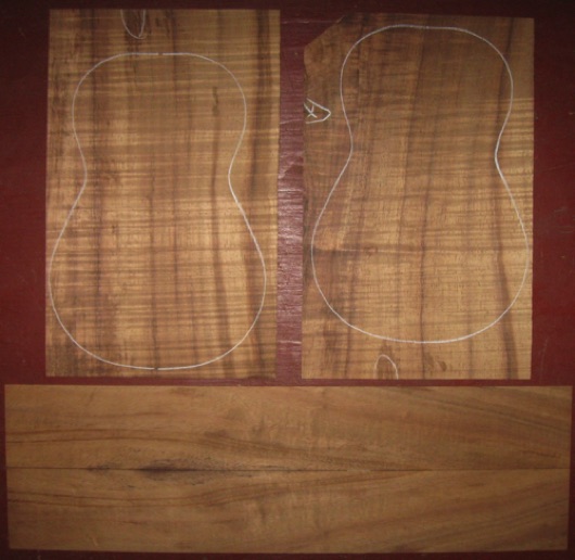 Koa Soprano Ukulele AA+ $65
(2) top-back plates 7" x 11"
(2) side plates 2-1/2" x 17"
Air dried since 2010, strong fiddleback curl top and back w/light spalting.
set #119-1846 Koa Soprano Ukulele AA+ $65
(2) top-back plates 7" x 11"
(2) side plates 2-1/2" x 17"
Air dried since 2010, strong fiddleback curl top and back w/light spalting.
set #119-1846