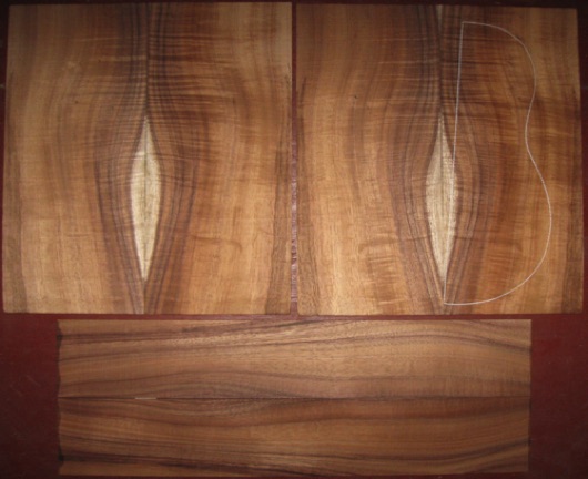 Koa Tenor Ukulele 2A+ $110
(4) top-back plates 6-1/8" x 13-1/4"
(2) side plates 3-1/4" x 20"
Air dried since 2016, tenor pattern shown, strong flame top/back with light figure on sides.
set #181-1920 Koa Tenor Ukulele 2A+ $110
(4) top-back plates 6-1/8" x 13-1/4"
(2) side plates 3-1/4" x 20"
Air dried since 2016, tenor pattern shown, strong flame top/back with light figure on sides.
set #181-1920