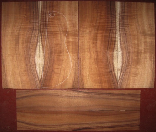 Koa Tenor Ukulele 2A+ $110
(4) top-back plates 6-1/8" x 13-1/4"
(2) side plates 3-1/4" x 20"
Air dried since 2016, tenor pattern shown, strong flame top/back with light figure on sides.
(2) consecutive sets available - set #181-1921 Koa Tenor Ukulele 2A+ $110
(4) top-back plates 6-1/8" x 13-1/4"
(2) side plates 3-1/4" x 20"
Air dried since 2016, tenor pattern shown, strong flame top/back with light figure on sides.
(2) consecutive sets available - set #181-1921