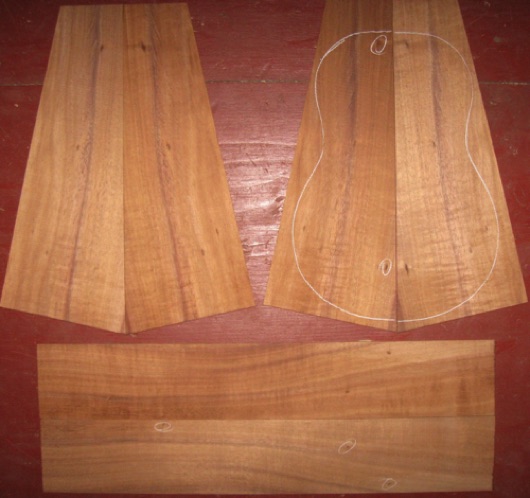 Koa Tenor Ukulele AA $65
(4) top-back plates 5-1/2" x 14" (to 2-3/4")
(2) side plates 3-1/4" x 19-1/2"
Air dried since 2016, shown with tenor pattern, bright color good curl.
set #175-2111 Koa Tenor Ukulele AA $65
(4) top-back plates 5-1/2" x 14" (to 2-3/4")
(2) side plates 3-1/4" x 19-1/2"
Air dried since 2016, shown with tenor pattern, bright color good curl.
set #175-2111