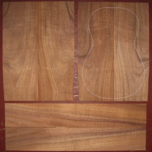 Koa Soprano Ukulele A+  $42
(4) top-back plates 3-1/2" x 10-1/2"
(2) side plates 2-1/2" x 15"
Air dried since 2017, attractive koa with some curl.
set #212-2293