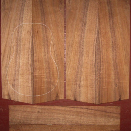Koa Tenor Ukulele AA+  $110
(4) top-back plates 5-1/4" x 19-1/4"
(2) side plates 3-1/4" x 18-3/4"
Air dried since 2016, tenor pattern shown; beautiful colors, medium flame.
set #179-2274