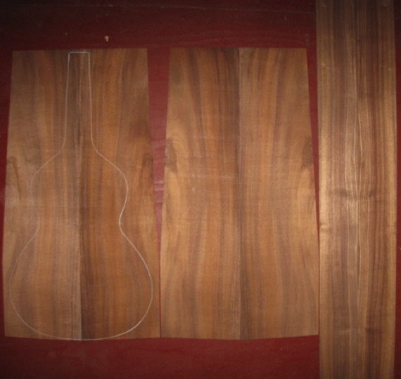 Koa Weissenborn 2A $325
(4) top-back plates 8-3/4" x 34"
(2) side plates 4-1/2" x 45"
Air dried since 2010, straight and vertical grain, gorgeous orange-brown color with light-med figure.
set #193-1882 Koa Weissenborn 2A $325
(4) top-back plates 8-3/4" x 34"
(2) side plates 4-1/2" x 45"
Air dried since 2010, straight and vertical grain, gorgeous orange-brown color with light-med figure.
set #193-1882