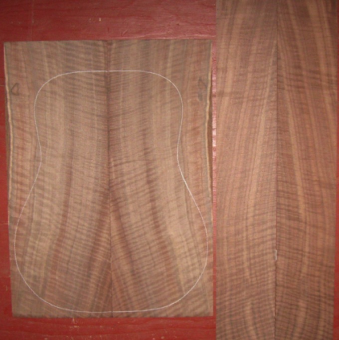 Walnut D/Jumbo 4A+ $190
(2) back plates 8-1/2" x 23"
(2) side plates 5" x 33"
Air dried since 2002, 16" dred pattern shown, vertical grain, gorgeous color/figure; all plates from same board.
(2) consecutive sets available - set #100-2030 Walnut D/Jumbo 4A+ $190
(2) back plates 8-1/2" x 23"
(2) side plates 5" x 33"
Air dried since 2002, 16" dred pattern shown, vertical grain, gorgeous color/figure; all plates from same board.
(2) consecutive sets available - set #100-2030