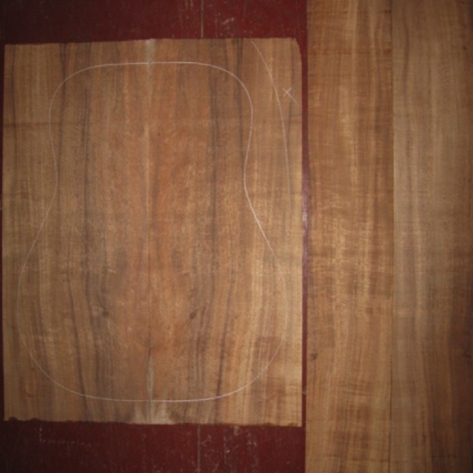 Koa OM/Dreadnought AA $120
(2) back plates 9" x 23"
(2) side plates 5" x 32-1/2"
Air dried since 2006, 16" dred pattern shown, medium figure, minor whorl at lower bout.
set #136-1188 Koa OM/Dreadnought AA $120
(2) back plates 9" x 23"
(2) side plates 5" x 32-1/2"
Air dried since 2006, 16" dred pattern shown, medium figure, minor whorl at lower bout.
set #136-1188