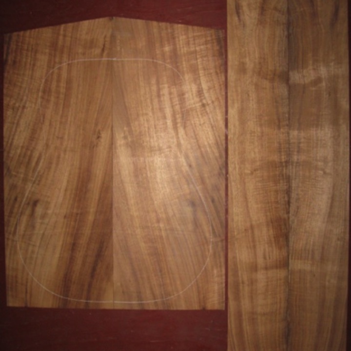 Koa OM/D/Jumbo AA $90
(2) back plates 9-1/4" x 24-1/4" (at center joint)
(2) side plates 5" x 35-1/2"
Air dried since 2006, 16" dred pattern shown, light-med flame, a couple minor blems per bookmatch.
(2) consecutive sets available - set #136-1334 Koa OM/D/Jumbo AA $90
(2) back plates 9-1/4" x 24-1/4" (at center joint)
(2) side plates 5" x 35-1/2"
Air dried since 2006, 16" dred pattern shown, light-med flame, a couple minor blems per bookmatch.
(2) consecutive sets available - set #136-1334