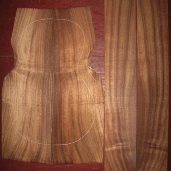 Koa parlor A+ $80
(2) back plates 7-1/2" x 22-1/2" (taper to 5-1/2" width)
(2) side plates 4-1/2" x 28-1/4"
Air dried since 2006, 12-1/2" parlor pattern shown; vertical grain, rich color and stripes.
set #138-1483 Koa parlor A+ $80
(2) back plates 7-1/2" x 22-1/2" (taper to 5-1/2" width)
(2) side plates 4-1/2" x 28-1/4"
Air dried since 2006, 12-1/2" parlor pattern shown; vertical grain, rich color and stripes.
set #138-1483