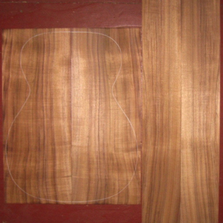 Koa OM/CL AA $75
(2) back plates 8" x 20-3/8"
(2) side plates 4-1/2" x 32"
Air dried since 2017, 15-1/4" concert pattern shown, dreadnought possible, straight and vertical grain, light spalting.
set #205-1748 Koa OM/CL AA $75
(2) back plates 8" x 20-3/8"
(2) side plates 4-1/2" x 32"
Air dried since 2017, 15-1/4" concert pattern shown, dreadnought possible, straight and vertical grain, light spalting.
set #205-1748
