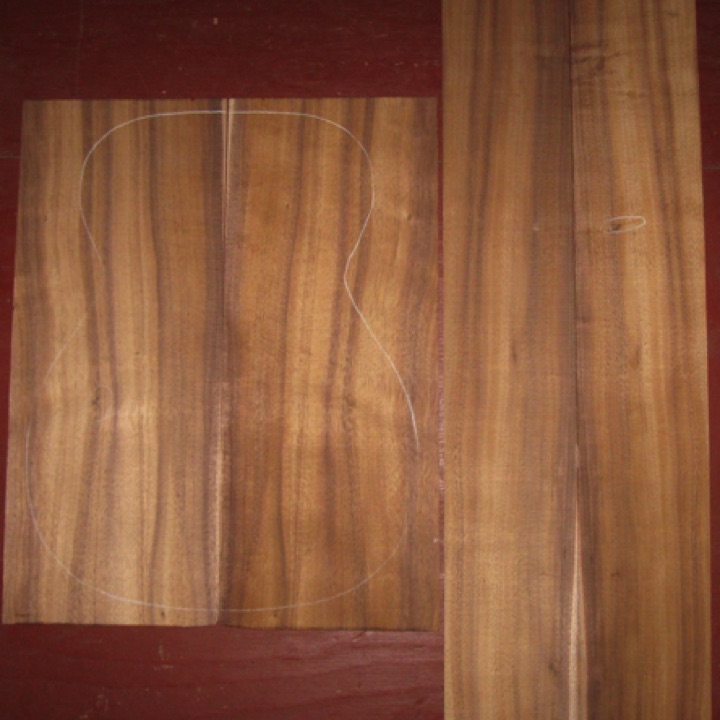 Koa OM/CL A+ $75
(2) back plates 8-3/8" x 20-7/8"
(2) side plates 5" x 31-1/2"
Air dried since 2013, 15-1/4" OM pattern shown; lots of color and stripes w/light flame.
set #161-2051 Koa OM/CL A+ $75
(2) back plates 8-3/8" x 20-7/8"
(2) side plates 5" x 31-1/2"
Air dried since 2013, 15-1/4" OM pattern shown; lots of color and stripes w/light flame.
set #161-2051