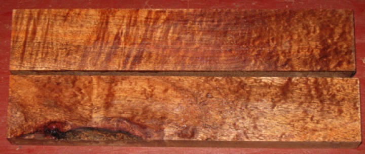 Curly koa 2 boards for $35 + $8 shipping
Cut from the same longer board, each 11-5/8" x 2-1/8", sawn to
1" thickness. Dense, healthy koa with strong flame-quilt. Air dried since 2013.
face #1 - 2 boards #161-1744 Curly koa 2 boards for $35 + $8 shipping
Cut from the same longer board, each 11-5/8" x 2-1/8", sawn to
1" thickness. Dense, healthy koa with strong flame-quilt. Air dried since 2013.
face #1 - 2 boards #161-1744